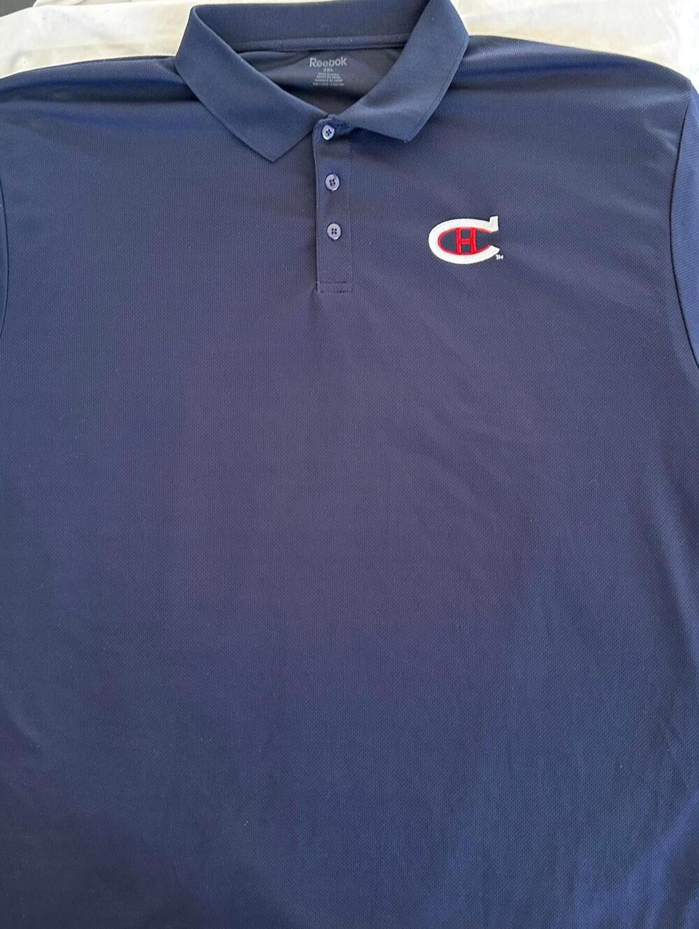 VTG Reebok NHL Classic HivernaL Edition Navy Montreal Canadiens Polo Shirt -2XL